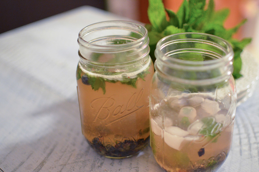 Blueberry Mint Julep with refreshing mint leaves