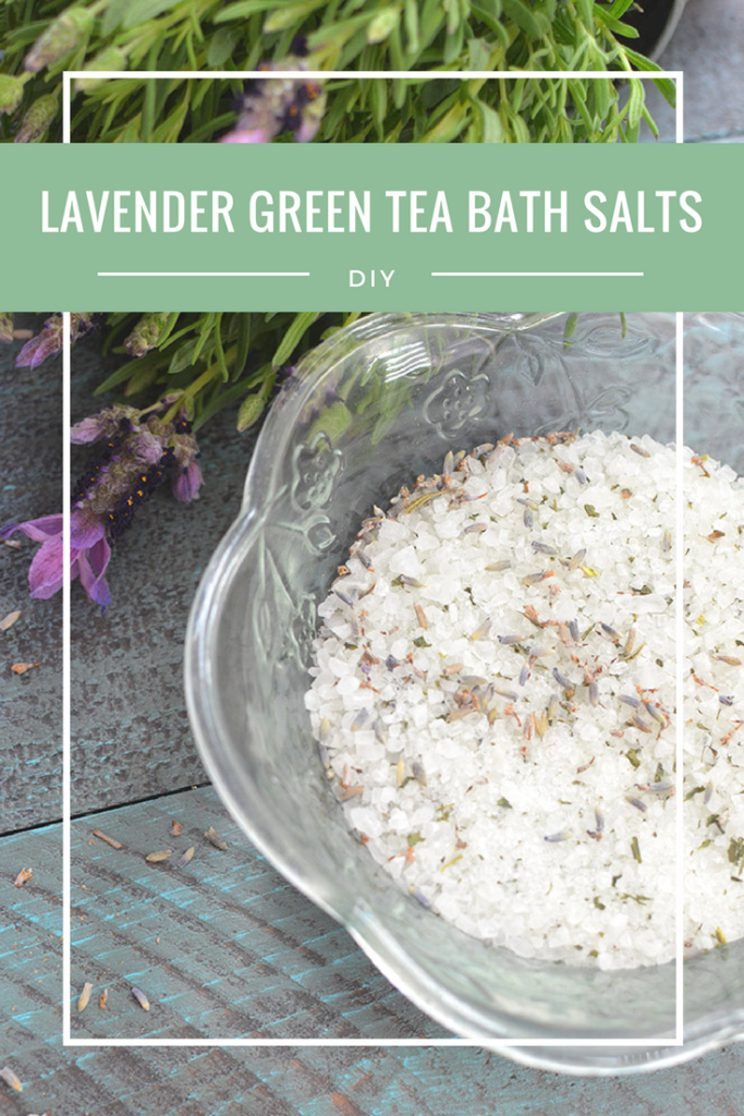 Take some time for yourself with these easy DIY lavender green tea bath salts!