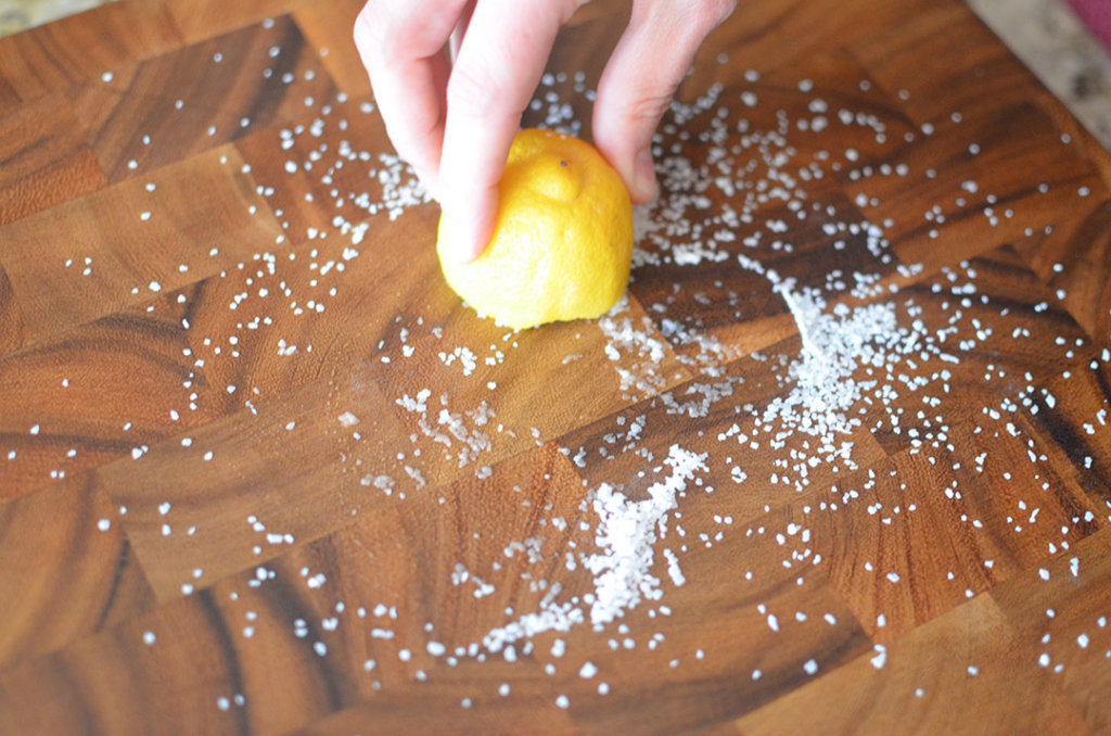 Deep clean your board with lemon and salt